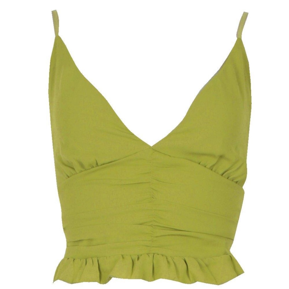 BOOHOO WOVEN RUCHED RUFFLE CAMISOLE - Picture 4 of 5